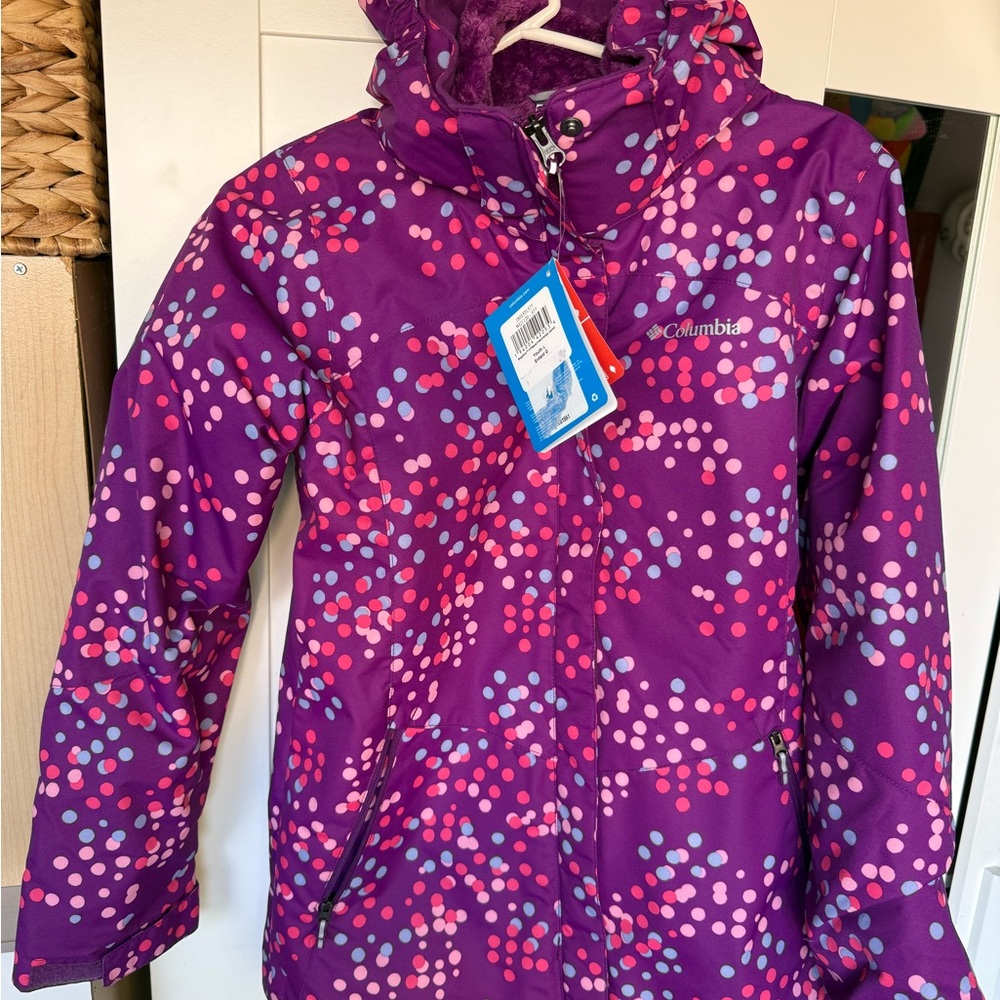 Columbia Purple Jacket with Colorful Dots